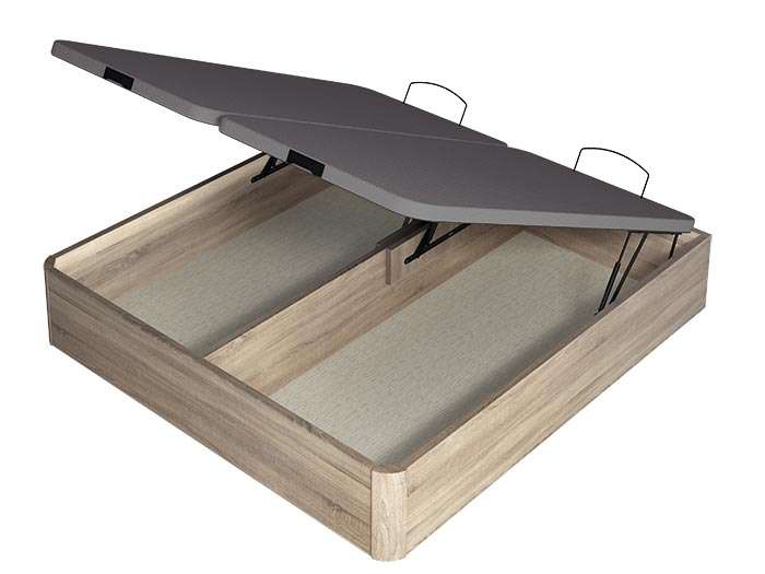 Canapé Abatible Arcón de madera con patas transpirable altura 34,5 cm -  180x190 cm - Cambrian